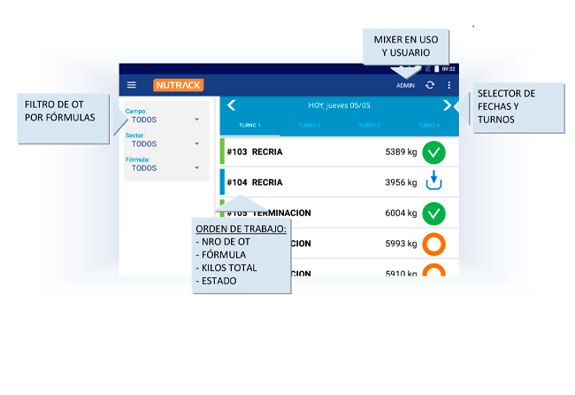nutrack pantalla principal