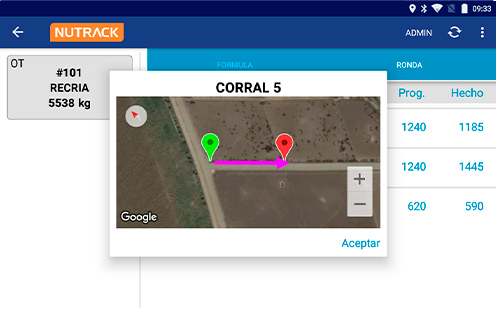 nutrack pantalla modulo GPS