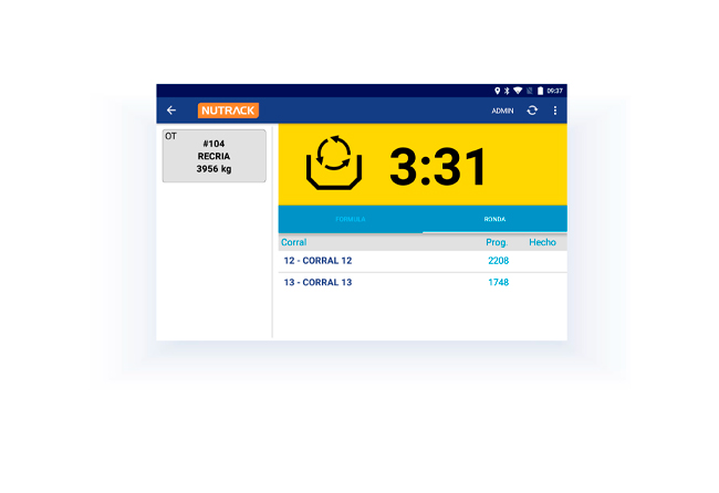nutrack pantalla mezclado